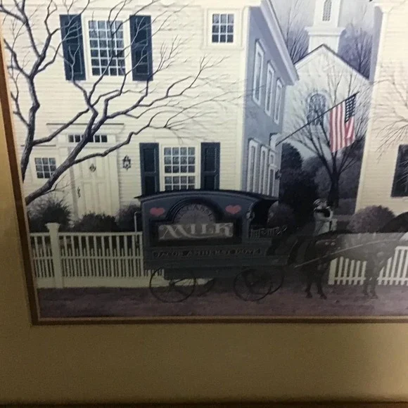 Charles Wysocki Framed Art "My Milkman" Americana Framed 23x19 Folk Art - Picture 6 of 10